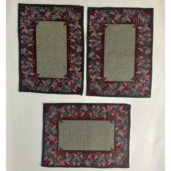 Set of 6 Vintage Fabric Fall Placemats Pumpkin Harvest Thanksgiving 18 x 13.5 In - Picture 7 of 10